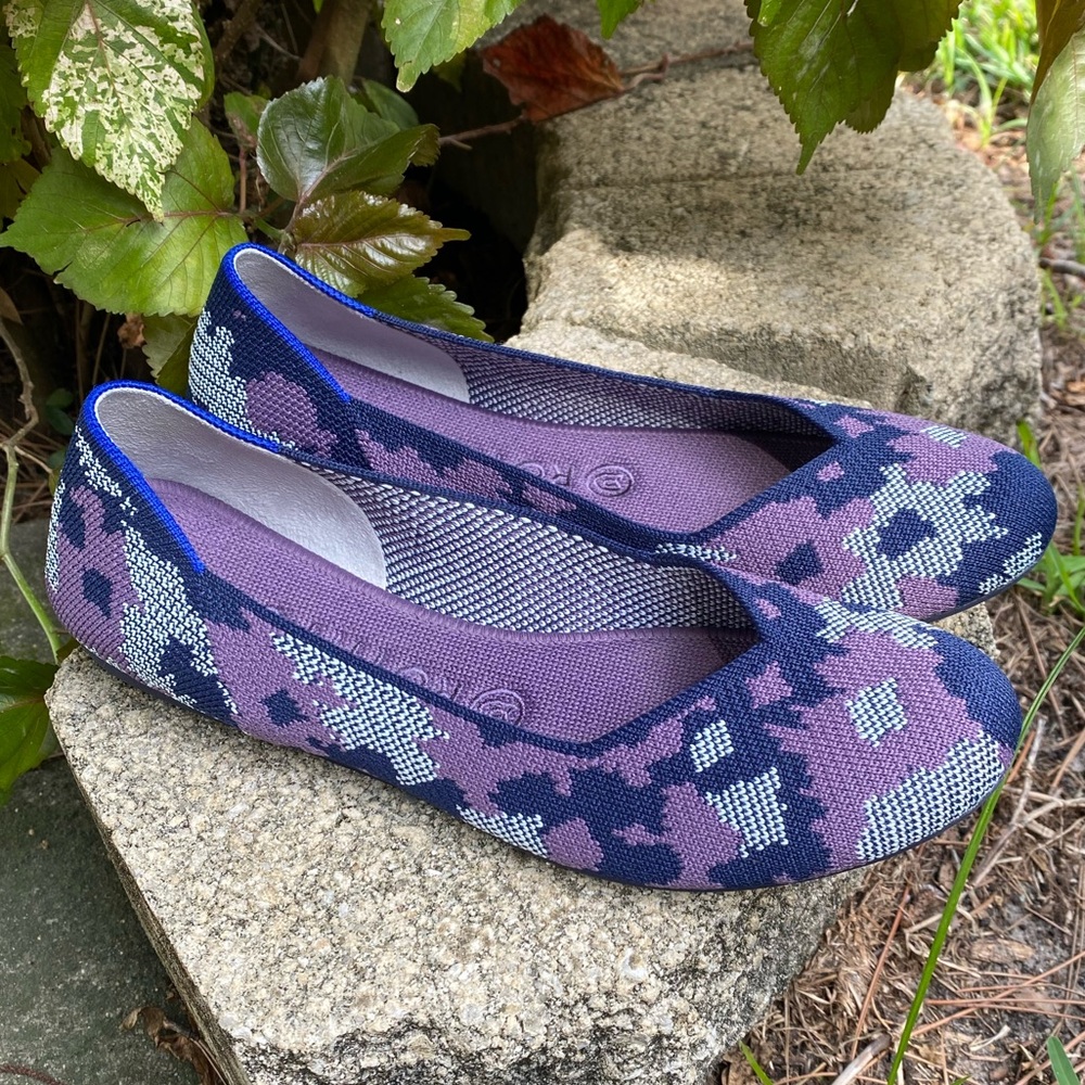 Rothy’s Flats Limited Edition Violet Biotanicamo Purple and Blue Women’s Size 8